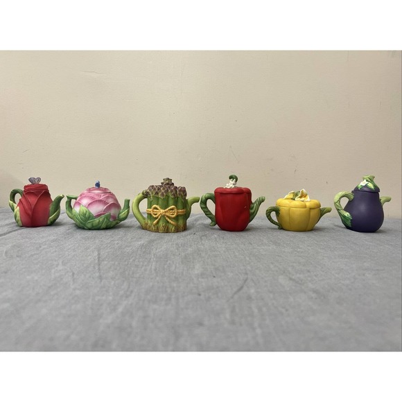 Teapot Vintage AVON Seasons Treasures Miniature Fine Collectible Lot of 6 Chrty - Picture 5 of 16